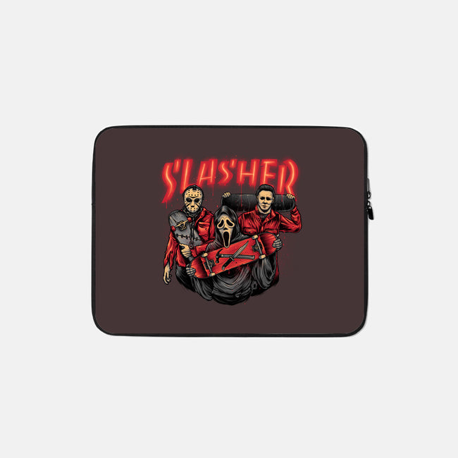 Slasher Club-none zippered laptop sleeve-glitchygorilla