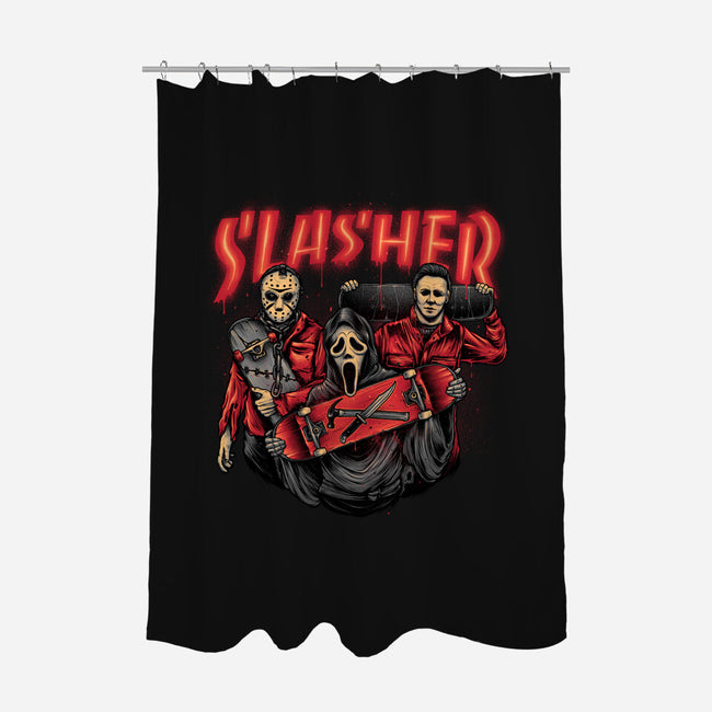 Slasher Club-none polyester shower curtain-glitchygorilla