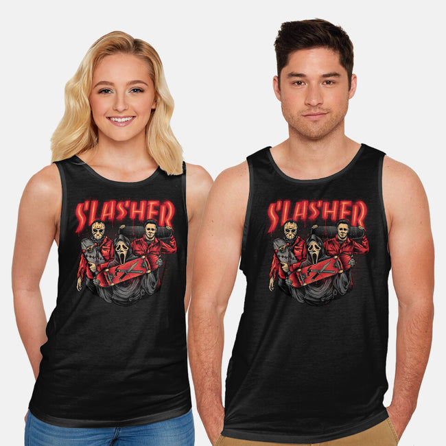 Slasher Club-unisex basic tank-glitchygorilla
