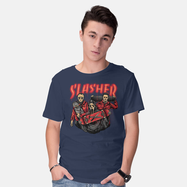 Slasher Club-mens basic tee-glitchygorilla