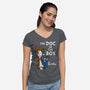 The Doc In The Box-womens v-neck tee-Nemons