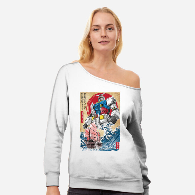 RX-78-2 Gundam In Japan-womens off shoulder sweatshirt-DrMonekers