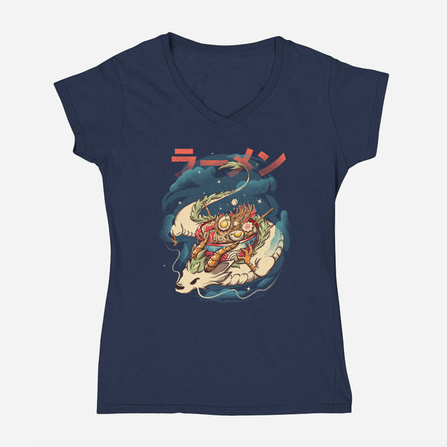 Ramen Delivery-womens v-neck tee-IKILO