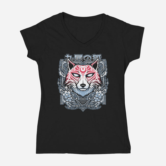 Kitsunine-womens v-neck tee-StudioM6