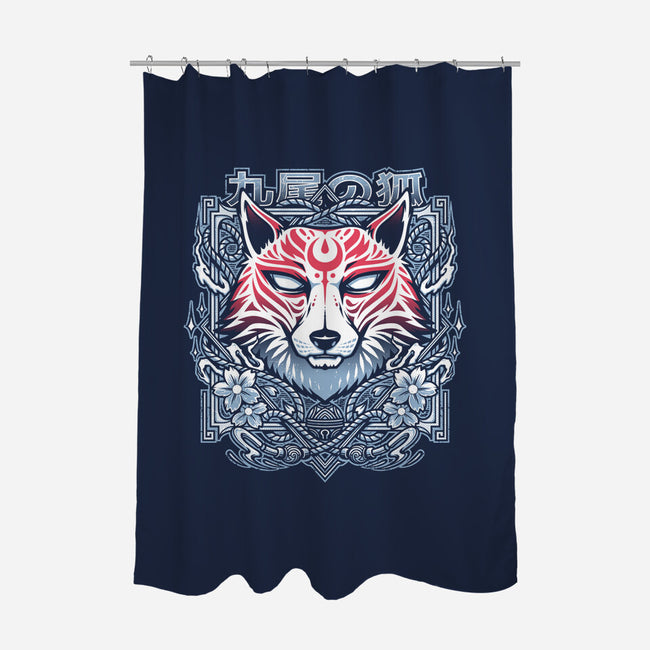 Kitsunine-none polyester shower curtain-StudioM6