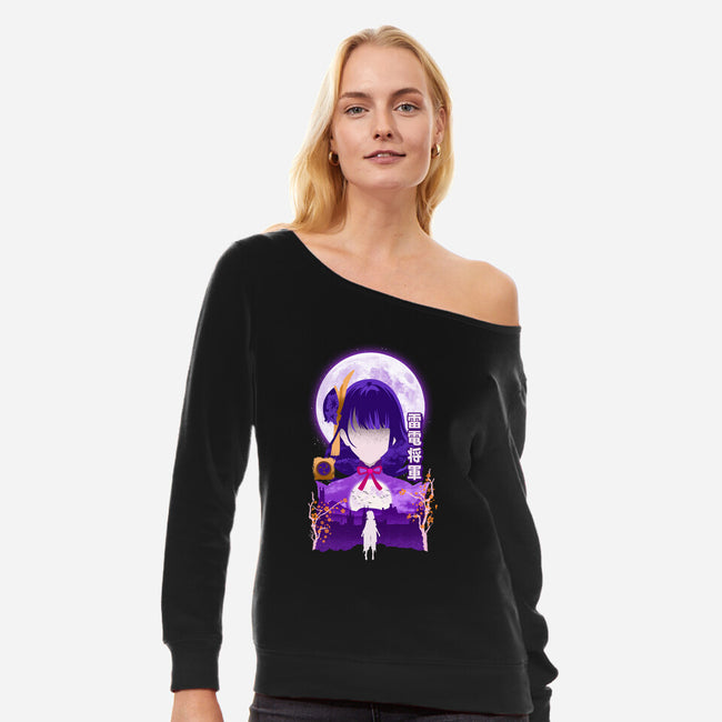 Shogun Raiden-womens off shoulder sweatshirt-hirolabs
