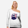 Gojo Cat-womens off shoulder sweatshirt-Logozaste