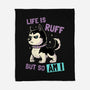 Life Is Ruff-none fleece blanket-koalastudio