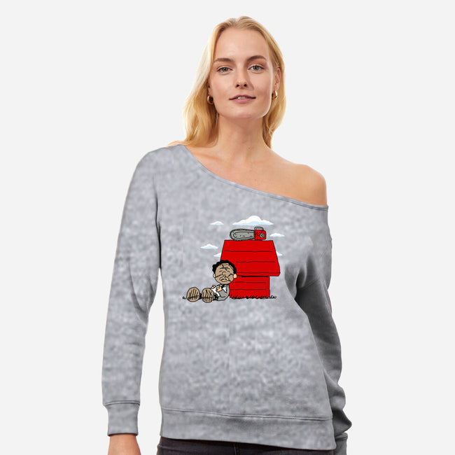 Leathernuts-womens off shoulder sweatshirt-Melonseta