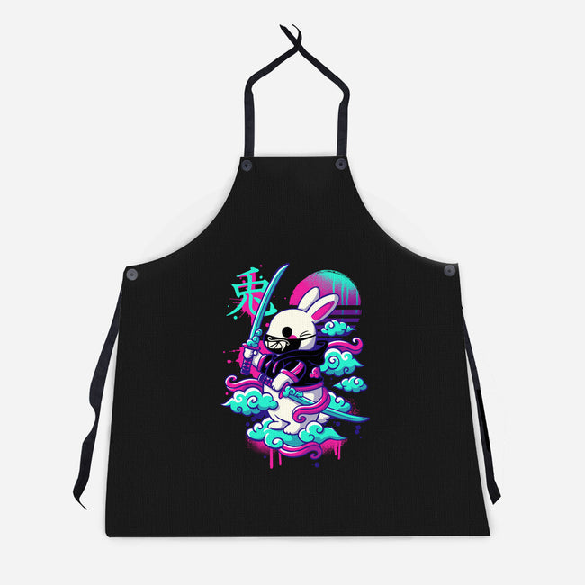 Cybersamurai Bunny-unisex kitchen apron-NemiMakeit