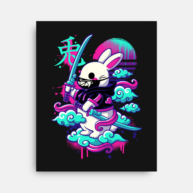 Cybersamurai Bunny-none stretched canvas-NemiMakeit