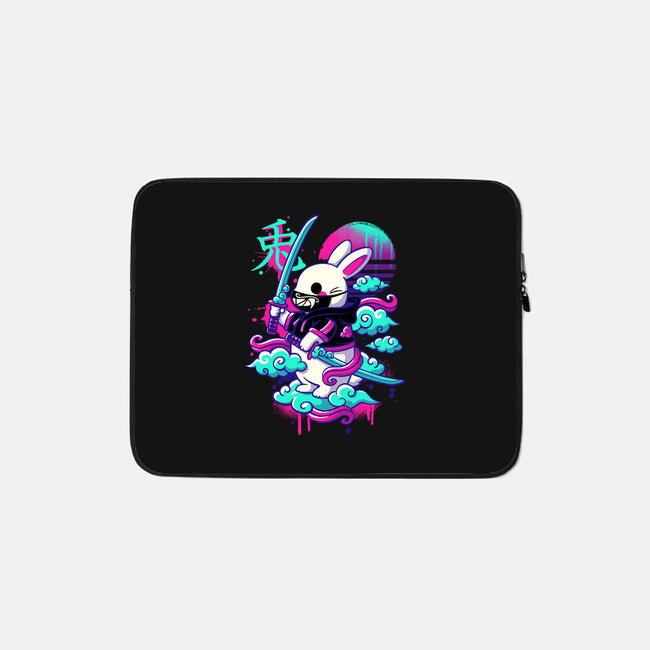 Cybersamurai Bunny-none zippered laptop sleeve-NemiMakeit