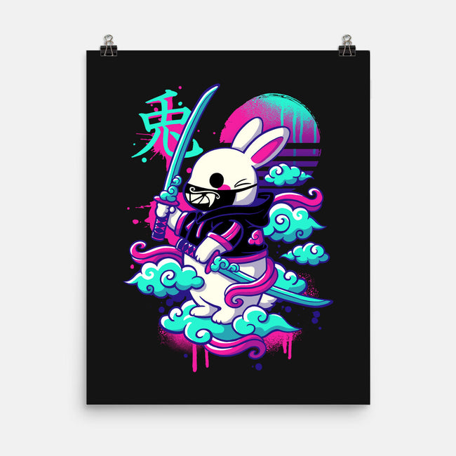 Cybersamurai Bunny-none matte poster-NemiMakeit