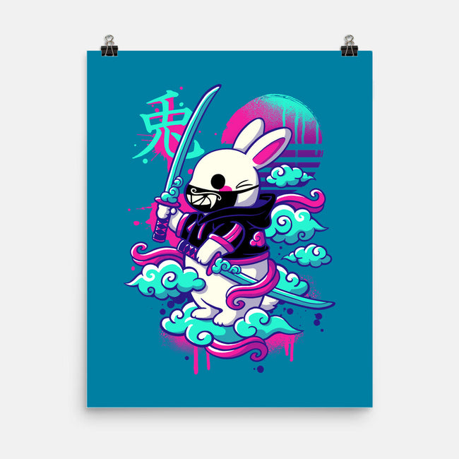 Cybersamurai Bunny-none matte poster-NemiMakeit