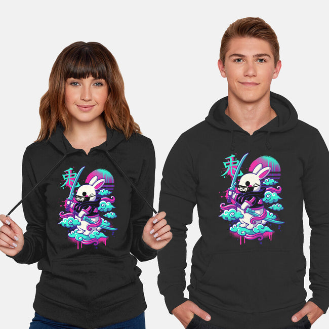 Cybersamurai Bunny-unisex pullover sweatshirt-NemiMakeit