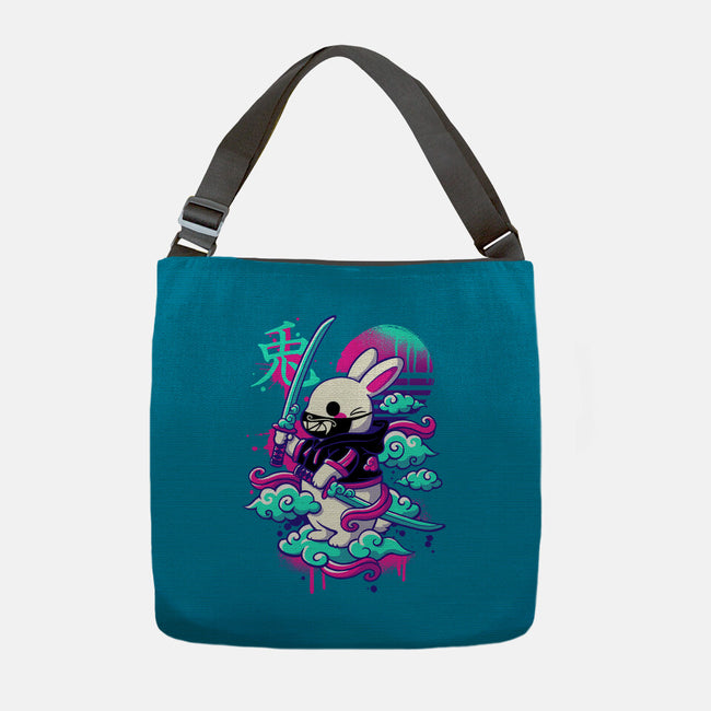 Cybersamurai Bunny-none adjustable tote-NemiMakeit