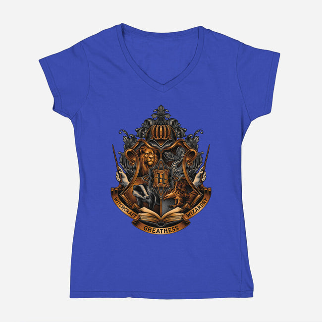 Home Of Magic And Greatness-womens v-neck tee-glitchygorilla