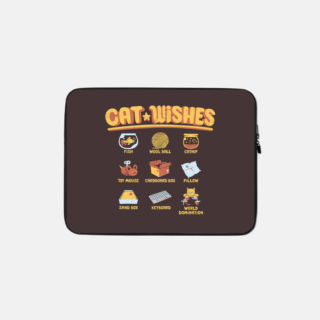Cat Wishes-none zippered laptop sleeve-tobefonseca