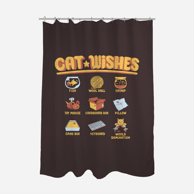 Cat Wishes-none polyester shower curtain-tobefonseca