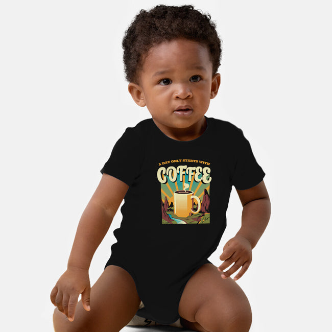 Good Morning Coffee-baby basic onesie-tobefonseca