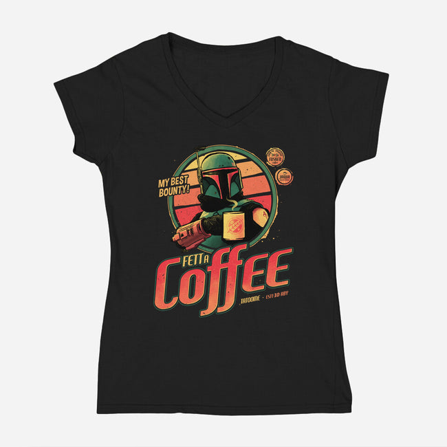 Fett A Coffee-womens v-neck tee-teesgeex