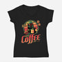 Fett A Coffee-womens v-neck tee-teesgeex