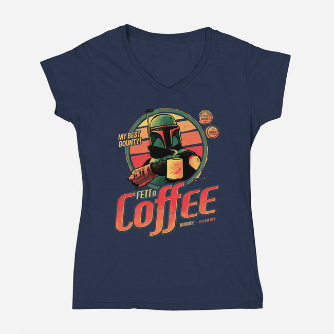 Fett A Coffee-womens v-neck tee-teesgeex