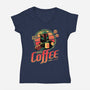 Fett A Coffee-womens v-neck tee-teesgeex
