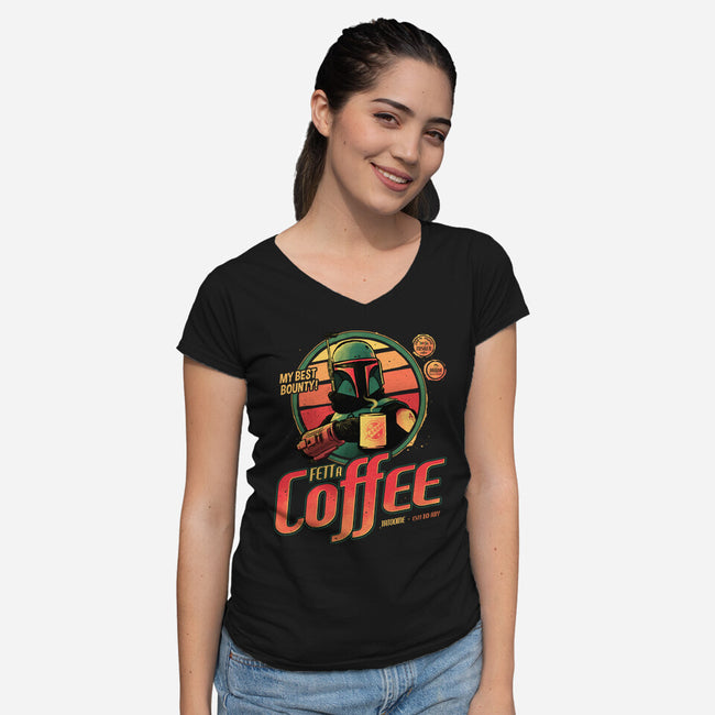 Fett A Coffee-womens v-neck tee-teesgeex