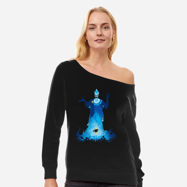 Underworld God-womens off shoulder sweatshirt-dalethesk8er