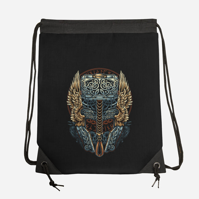 Pray For Thunder-none drawstring bag-glitchygorilla