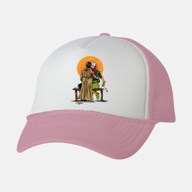 Mutants Gazing At The Moon-unisex trucker hat-zascanauta