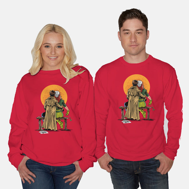 Mutants Gazing At The Moon-unisex crew neck sweatshirt-zascanauta