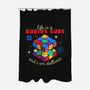 Rubik's Life-none polyester shower curtain-Unfortunately Cool