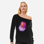 Dragon Egg-womens off shoulder sweatshirt-ricolaa