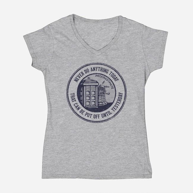 Procrastinator-womens v-neck tee-kg07
