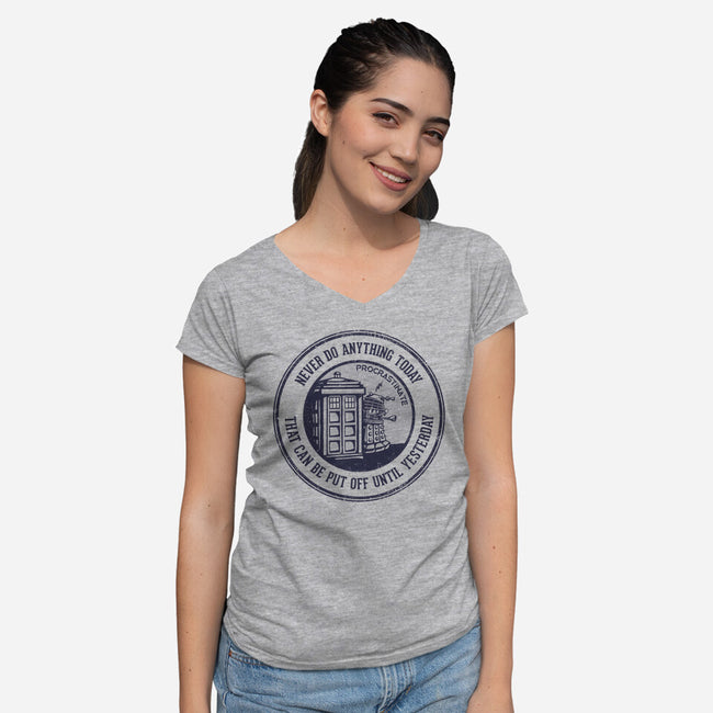 Procrastinator-womens v-neck tee-kg07