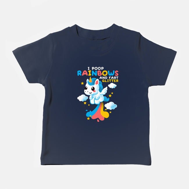 Pooping Rainbows-baby basic tee-NemiMakeit