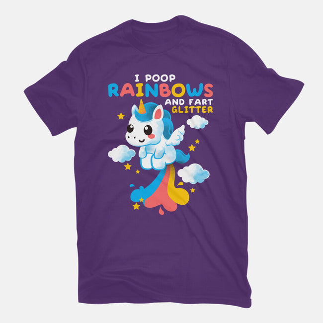 Pooping Rainbows-womens fitted tee-NemiMakeit