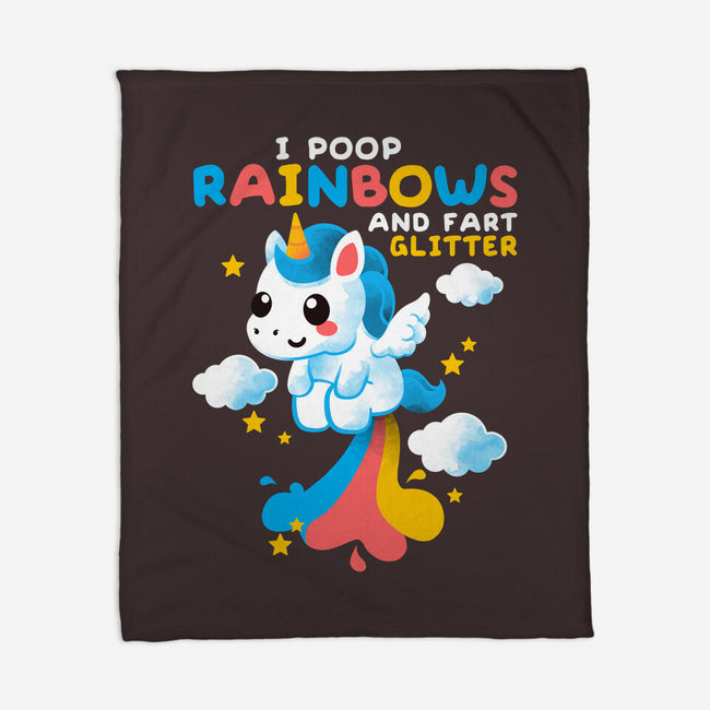 Pooping Rainbows-none fleece blanket-NemiMakeit