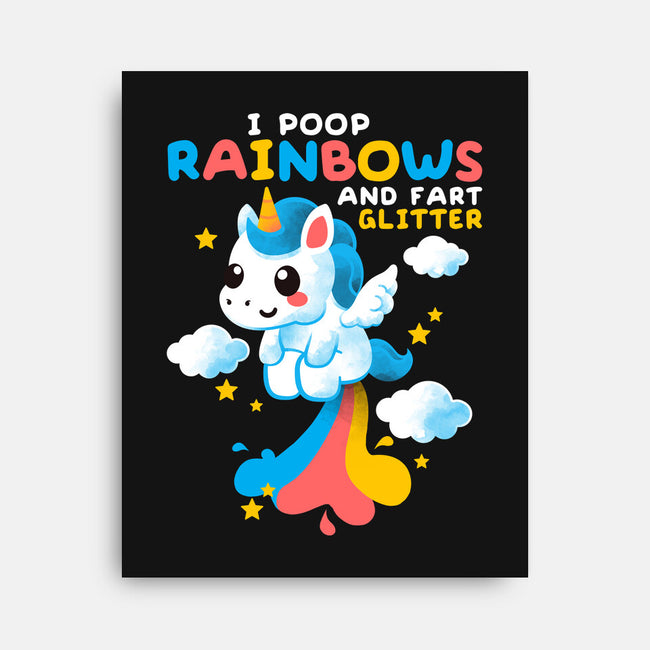 Pooping Rainbows-none stretched canvas-NemiMakeit