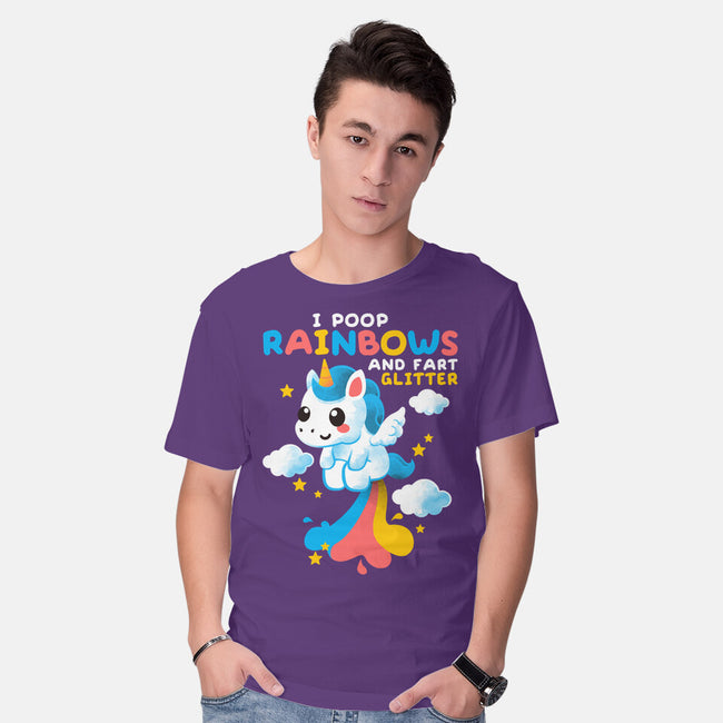 Pooping Rainbows-mens basic tee-NemiMakeit