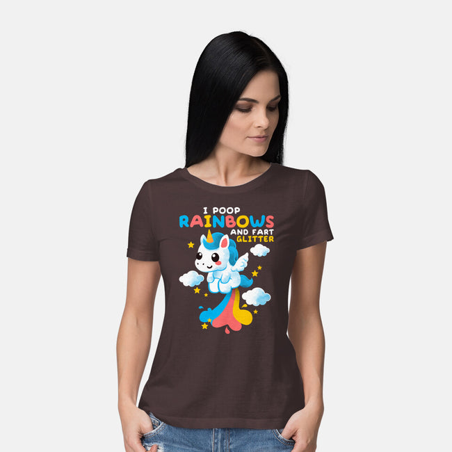 Pooping Rainbows-womens basic tee-NemiMakeit