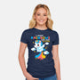 Pooping Rainbows-womens fitted tee-NemiMakeit