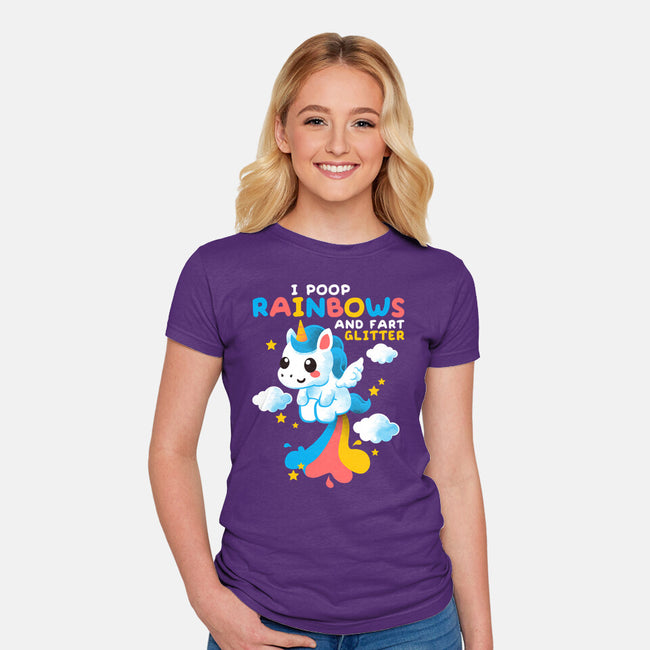 Pooping Rainbows-womens fitted tee-NemiMakeit