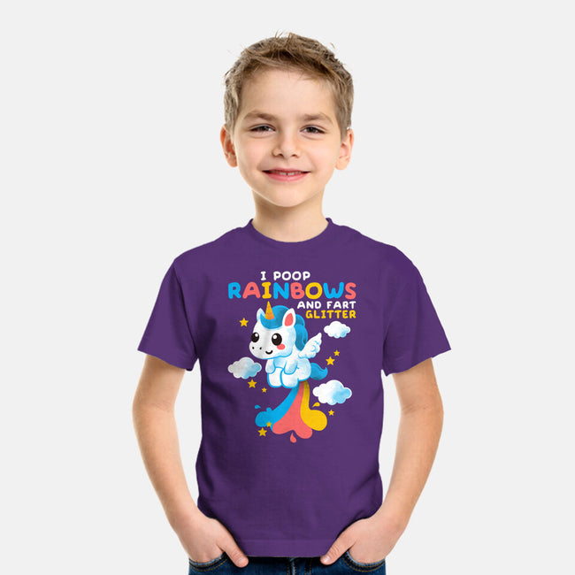 Pooping Rainbows-youth basic tee-NemiMakeit