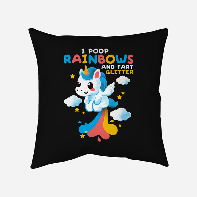 Pooping Rainbows-none removable cover w insert throw pillow-NemiMakeit