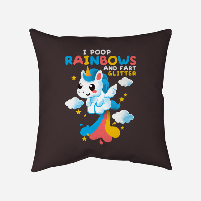 Pooping Rainbows-none removable cover w insert throw pillow-NemiMakeit
