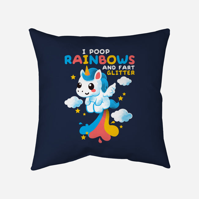 Pooping Rainbows-none removable cover w insert throw pillow-NemiMakeit