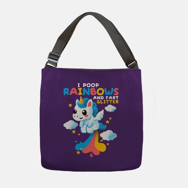Pooping Rainbows-none adjustable tote-NemiMakeit